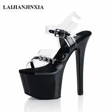 LAIJIANJINXIA/классические женские туфли на высоком каблуке 17 см, неоновые, зеленые, пикантные летние женские танцевальные туфли, 7 дюймов, G-071