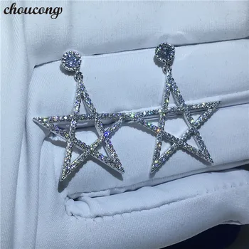 

choucong Star Shape Drop earrings AAAAA zircon cz 925 sterling silver Party Wedding Dangle Earrings for women fashion jewelry