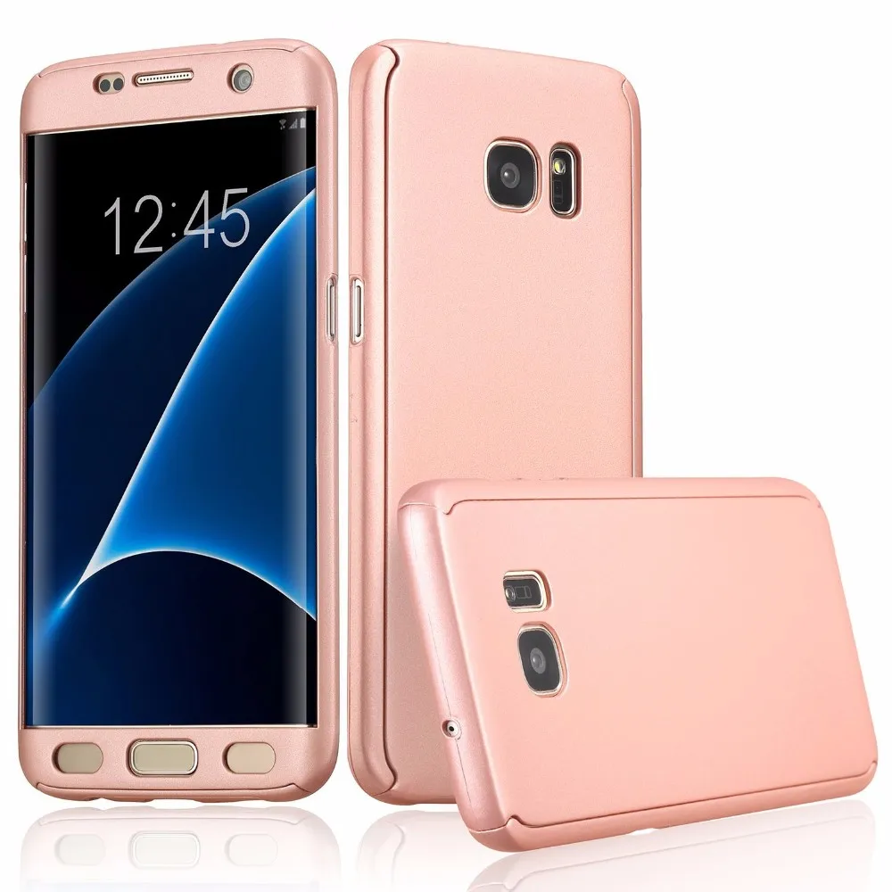 Защитный чехол на 360 градусов для Samsung Galaxy S8 + Plus S7 Edge S6 Жесткий Чехол телефона (без