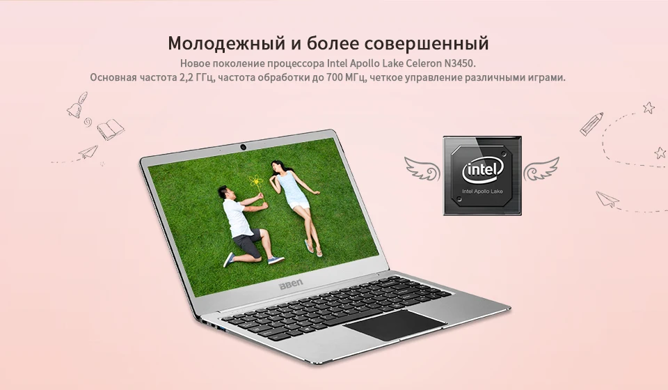 Bben N14W ноутбук 14," ноутбук FHD Предустановленная Win10 Intel Apollo Lake N3450 Четырехъядерный 4 ГБ ОЗУ 64 Гб emmc wifi usb3.0 type-c