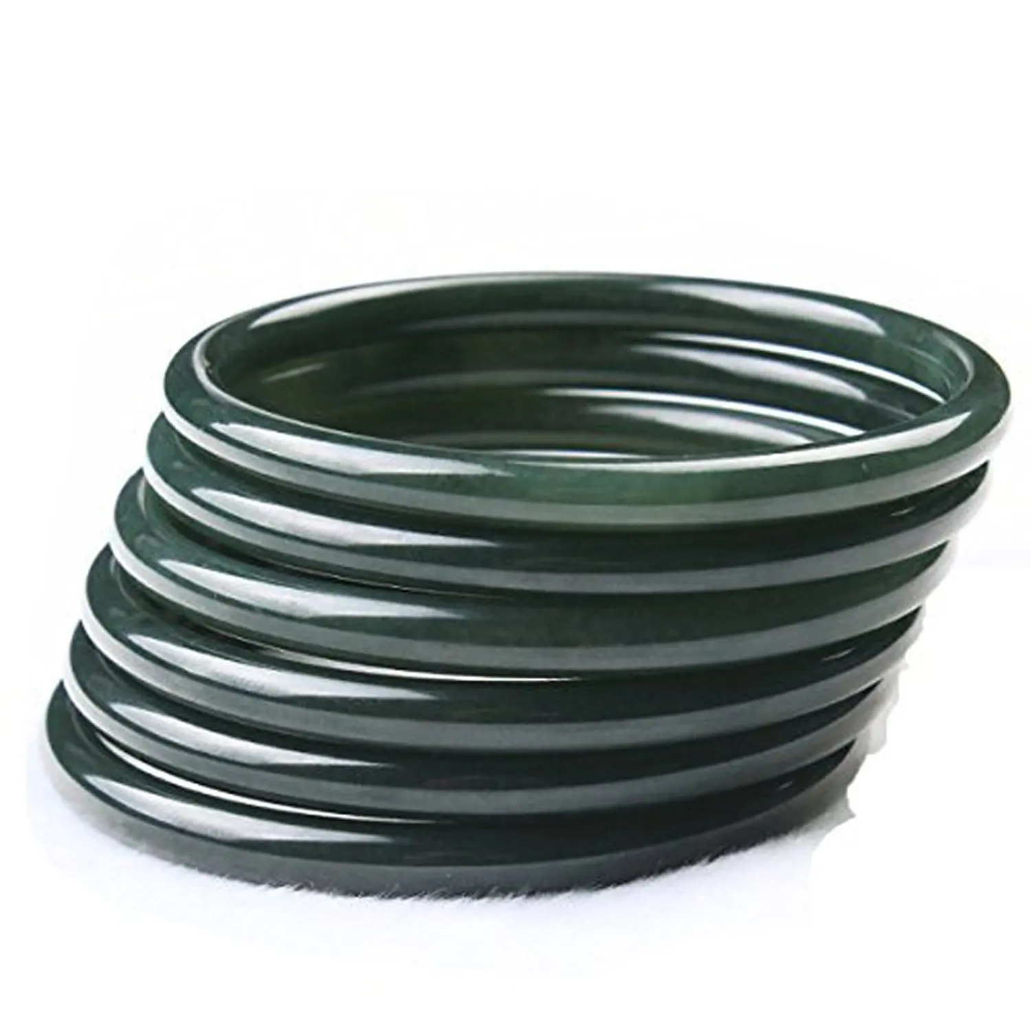

Koraba Fine Jewelry Fine Natural Green Jade Round Fine Jade Bracelet Bangle Hand Catenary 59MM----62MM Free Shipping