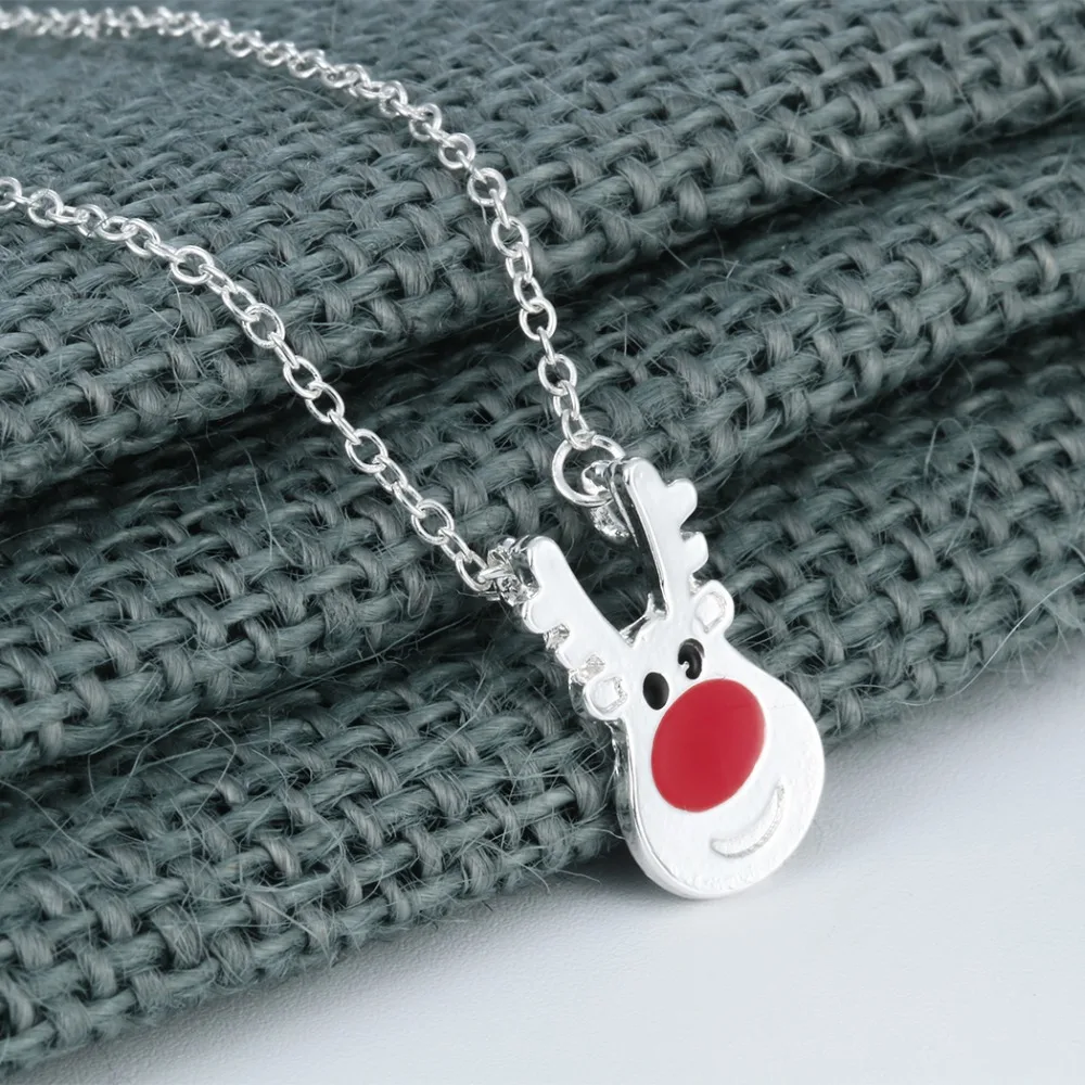 QIAMNI прекрасный рудолф Олень животных цепи кулон ожерелье для женщин девочек минималистский ювелирные изделия Рождественский подарок аксессуары