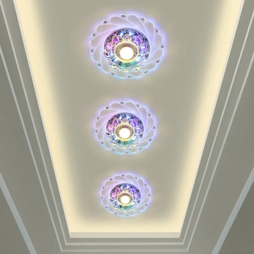 Lâmpada do Teto Led de Cristal Luz para Sala Moderno Teto Circular Mini Luminarias Rotunda Estar Corredor Cozinha Luz 8 led crystal ceiling light