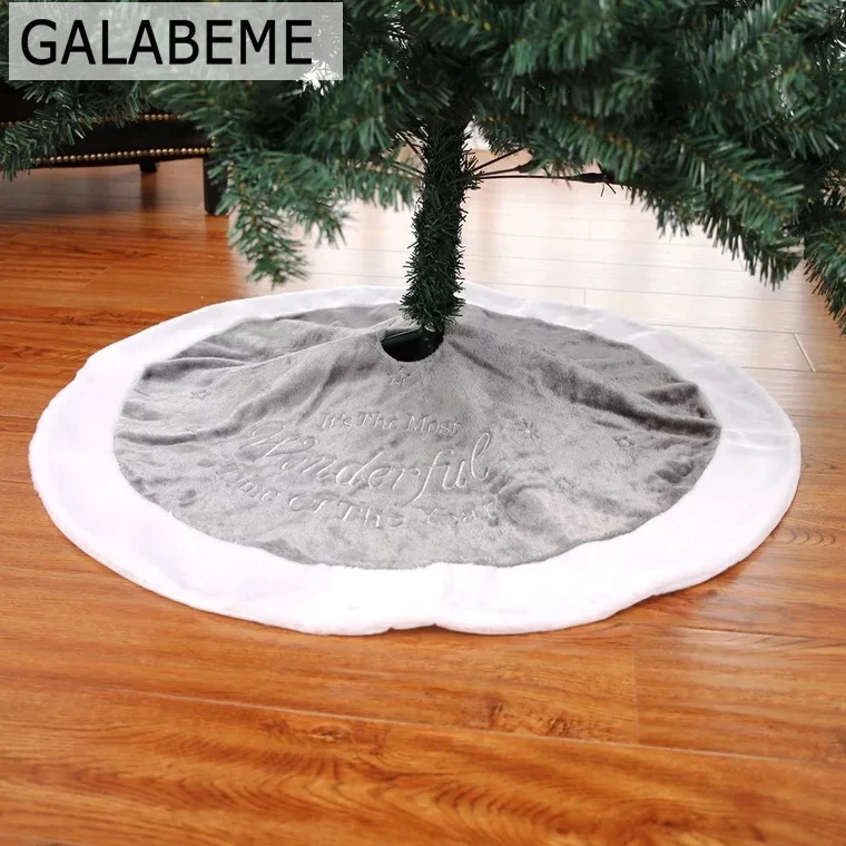 Galabeme 90 см белый серый фартук снеговик дерево юбка новый год Рождественская елка