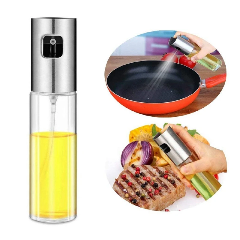 Glass Olive Oil Sprayer Leak-proof Drops Oil Spray Empty Vinegar Bottle Oil Dispenser for Cooking Salad BBQ Kitchen Baking