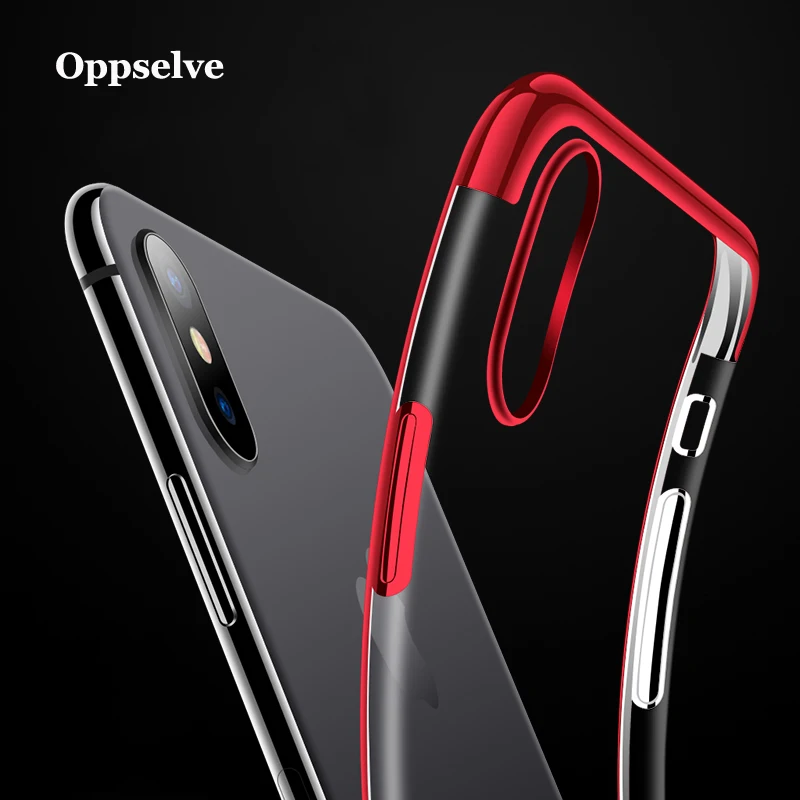 

Luxury Plating Case For iPhone X 10 Electroplating Ultra Slim Soft TPU Silicone Cover For iPhoneX Bac Cover Case Shell Capinhas
