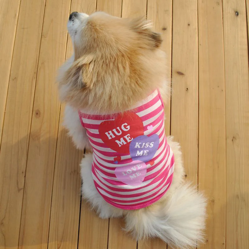 2018 заводская цена! Летняя футболка в полоску с принтом HUG ME Щенок Щенок|cat apparel|dog