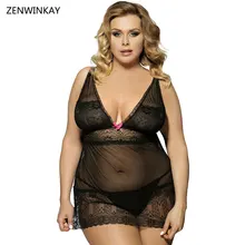 Женское эротическое сексуальное платье, женское экзотическое сексуальное женское белье Кружевная комбинация, большие размеры XL XXXL 5XL с тонгами