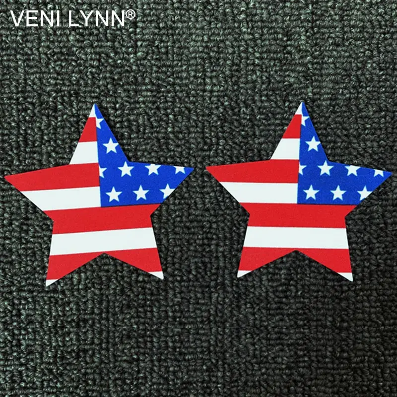 VENI LYNN 1 Pair Star Shape Disposable Nipple Pasties American Flag Breast Cover Invisible Petal Sticker Tape