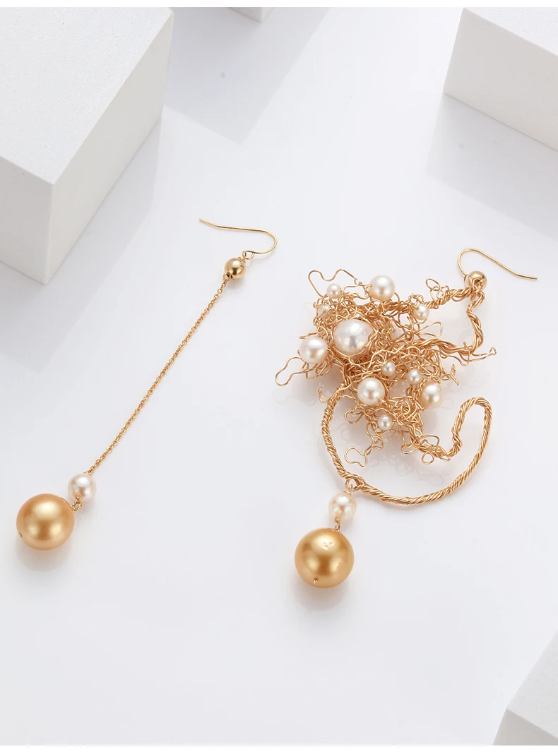 [Нимфа] натуральный жемчуг серьги Серьги с жемчугом для Для женщин Fine Jewelry рядом с круглым Мода подарок для вечерние E347