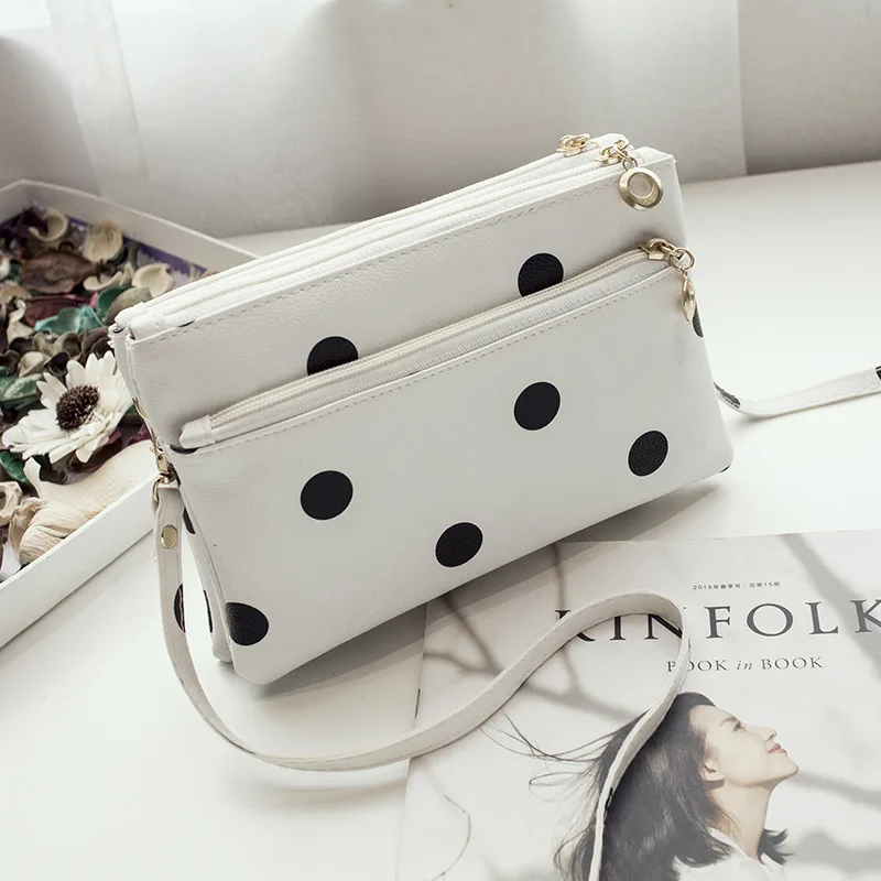 

Women's messenger crossbody bag,dot white,clutch,phone,shoulder bag for girls,lady casual style