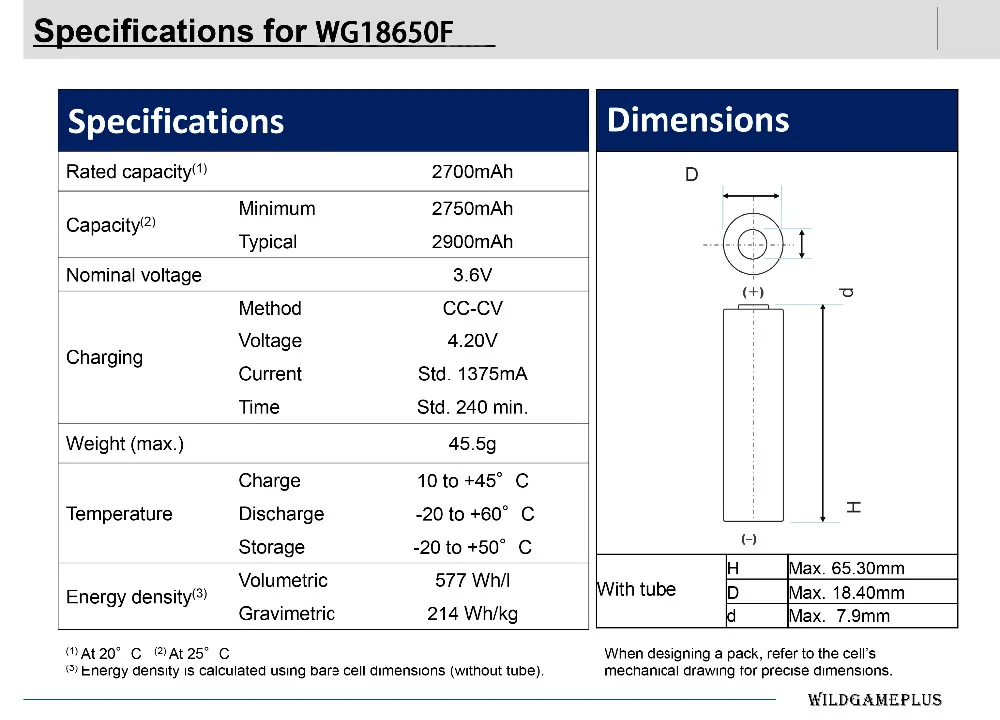 Wildgameplus Li Battery -40 degree Subzero version lithium battery for  outdoor Sport Low temperature environment 08