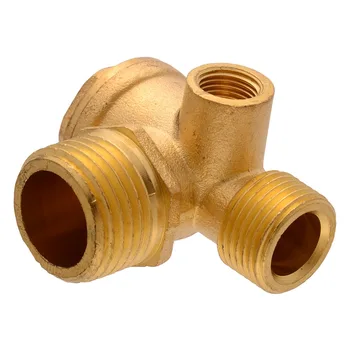 

3 Ports Air Compressor Check Valve 3 Ways Brass Air Compressor Check Valve 90 Degree Threaded Pneumatic Parts 44X44X30mm