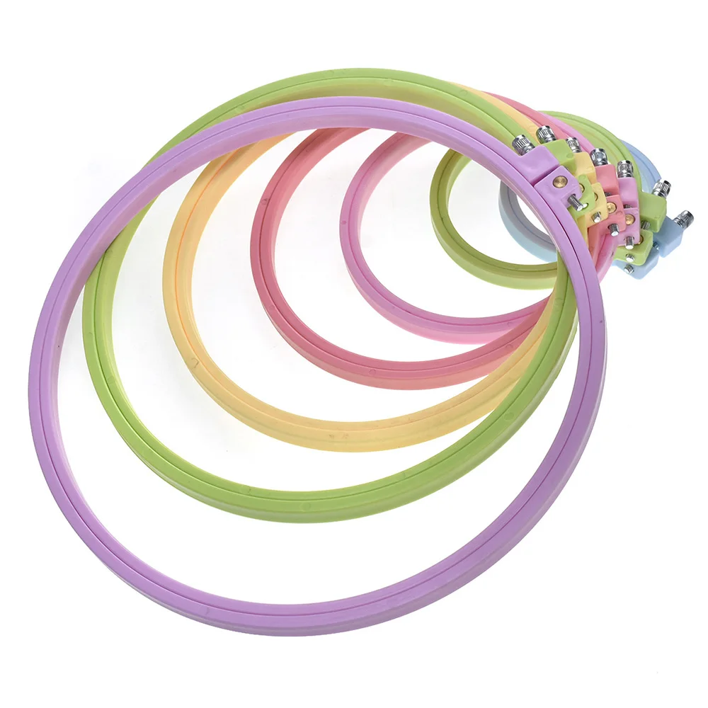 

Embroidery Cross Stitch Hoop Frame Candy Color Plastic DIY Sewing Embroidery Ring Hoop Tool Ring Round Hoop Craft