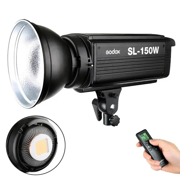 

Godox SL-150W 150W 5600K CRI 93 Studio LED Continuous Photo Video Light Lamp with Bowens Mount for DSLR Camera + Remote Control