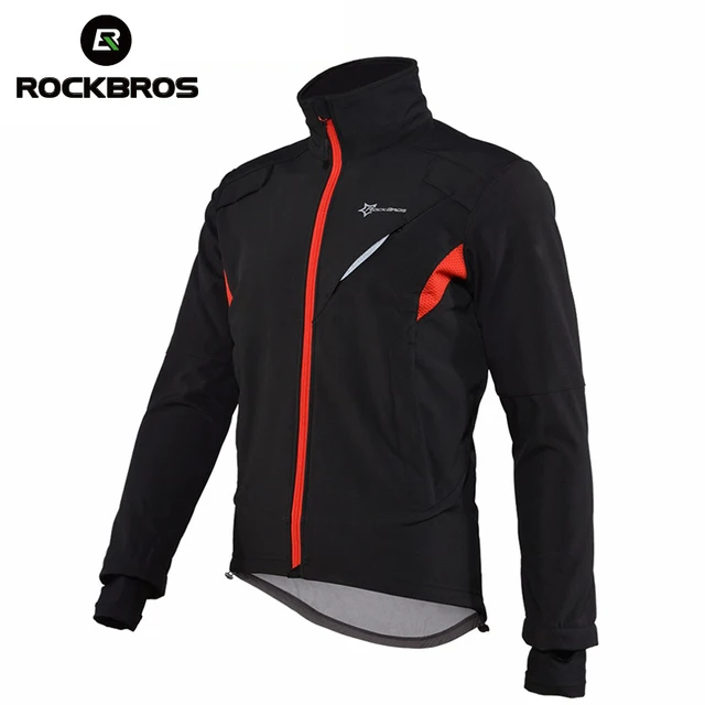 US $27.69 ROCKBROS Cycling Jacket Winter Windproof Water Repellet Reflective Jacket Warm Mountain Bike Length