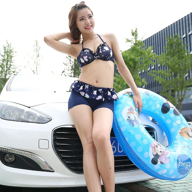 

The female swimsuit bikinis set three piece sexy body cover skirt blouse belly sunscreen swimsuit holiday together