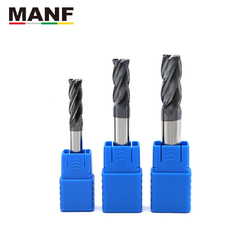 Концевая фреза с квадратным круглым носом MANF 4Flute HRC50 1R0.2 12R3.0 вольфрамовый Карбид
