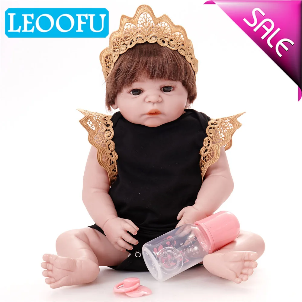 

LEOOFU 55cm 22inch newborn reborn baby dolls silicone full body cute soft baby toy for girls princess kid fashion bebe dolls