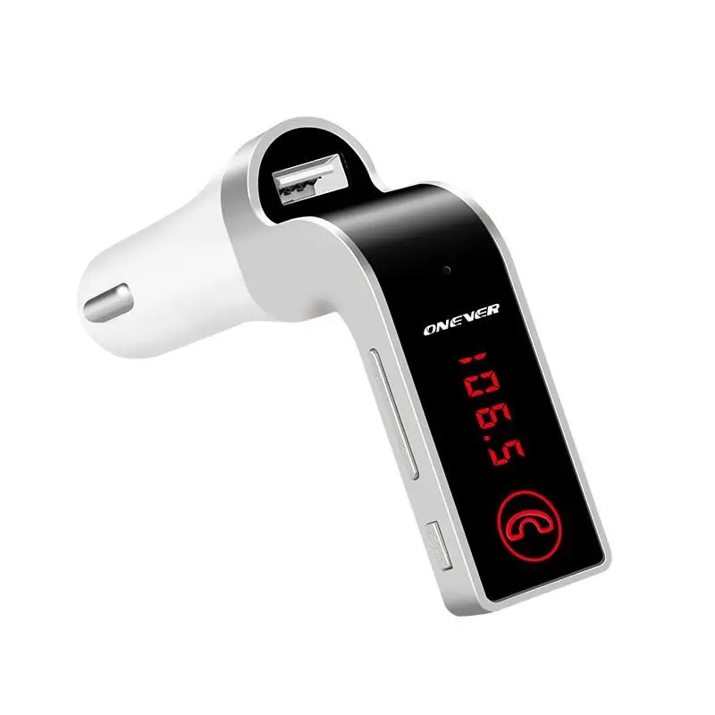 4-в-1 Hands Free Беспроводной Bluetooth FM передатчик G7+ AUX модулятор Автомобильный комплект MP3 плеер SD USB ЖК-дисплей автомобильные аксессуары - Название цвета: silver