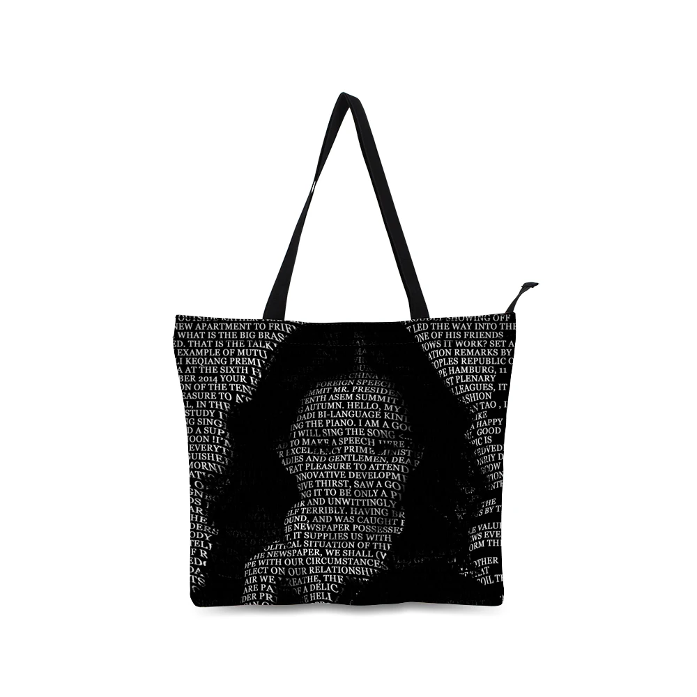 Us 11 83 26 Off Top Ing Por Extra Large Capacity Reusable Perforated Tote Bag Canvas Ping For S Black Character Prints In Us 11 83 26 Off Top Ing Por Extra Large Capacity Reusable Perforated Tote Bag Canvas Ping For S Black Character Prints In