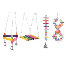 Four Types Pet Bird Parrot Parakeet Swing Standing Frame Toys Cage Accessories