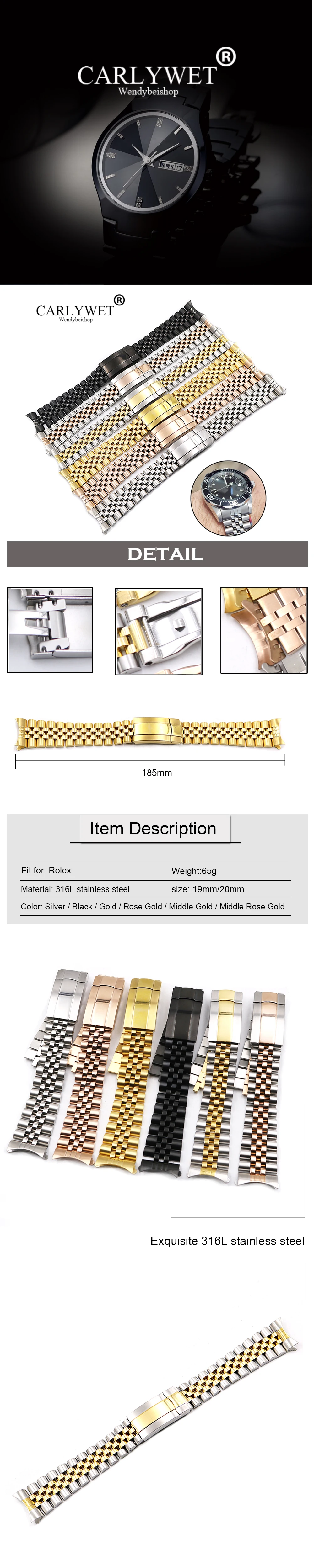 de Aço Inoxidável Para Substituição Jubileu Datejust