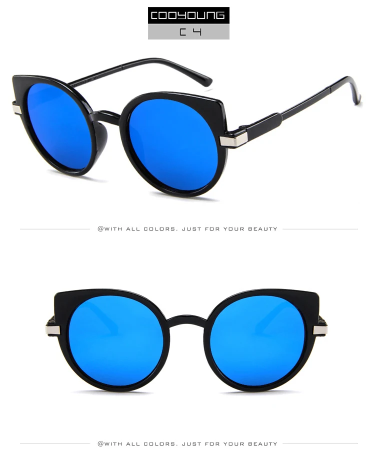 COOYOUNG новые женские солнцезащитные очки кошачий глаз брендовые дизайнерские солнечные очки Cateye UV400