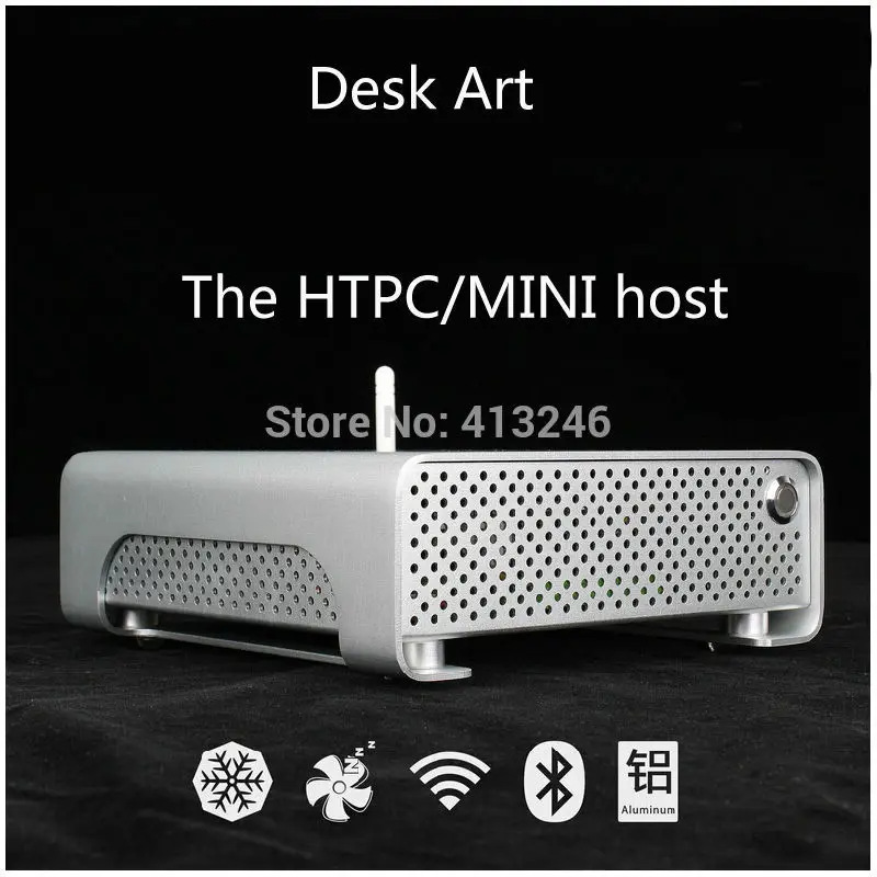 2014 new Ultra Mini HTPC host Thin Mini ITX All aluminum chassis Design Good quality Small 4