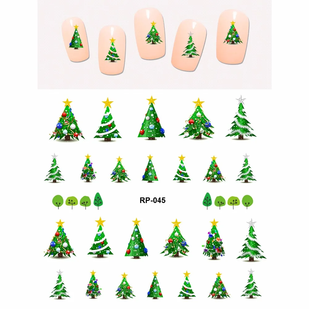 NAIL ART KECANTIKAN KUKU STIKER DECAL AIR SLIDER NATAL XMAS POHON