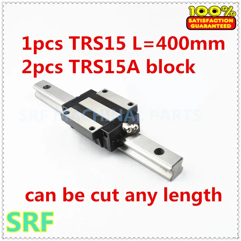 

Low assembly 1pcs 15mm width Linear Giude Rail TRS15 L=400mm+2pcs TRS15A Flange slide block for CNC part