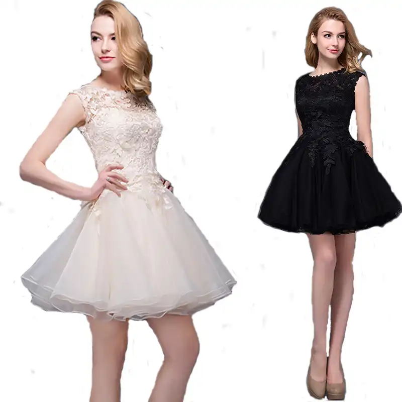 short black and white wedding dresses