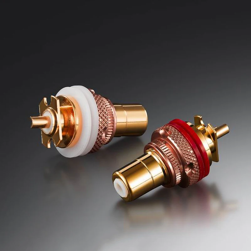 Conector de Soquete Polimento de Cobre sem Níquel e Ouro Adaptador de Montagem de Painel Plug de Terminal Eizz Fêmea Peça Rca 1 - Image 2