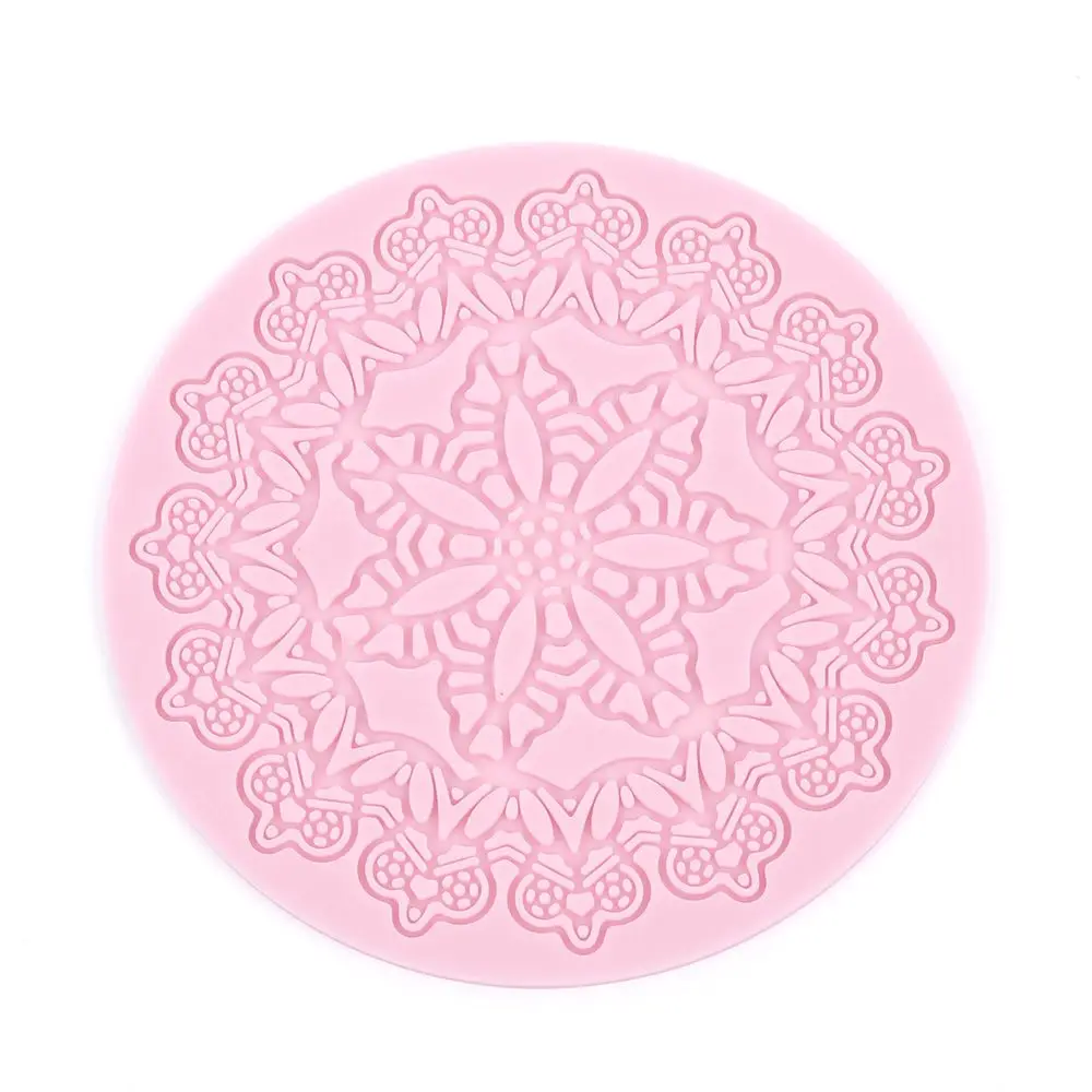 

Round Lace Flower Fondant Silicone Mold Mould Cake Decoration Baking Mat Tool