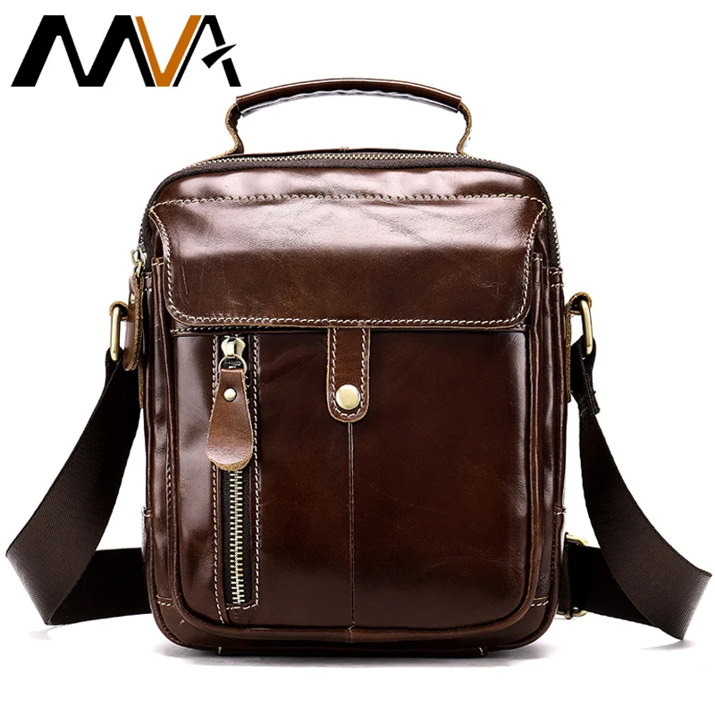 

MVA Brand Male Men Messenger Bag Men's Genuine Leather Shoulder Bag for Mens Business Crossbody Small Flap Satchel Bags Men 8528