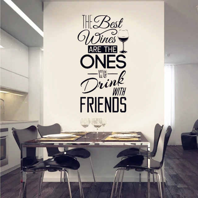 Cheap Kitchen Quotes Wall Decal " The Best Wines...With Friends " Vinyl Wall Sticker Dining Room , Kitchen Wall Art Mural Home Decor Cheap Kitchen Quotes Wall Decal " The Best Wines...With Friends " Vinyl Wall Sticker Dining Room , Kitchen Wall Art Mural Home Decor