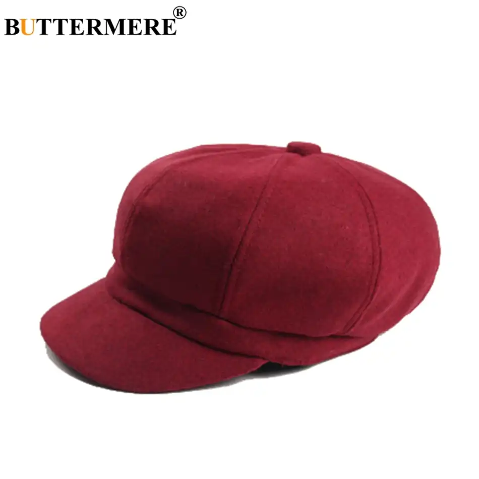 burgundy newsboy cap