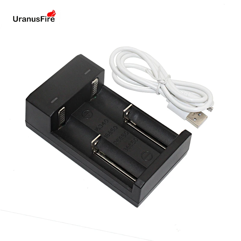 Зарядное устройство Uranusfire USB для аккумуляторов 18650 26650 16340 36650 2 слота