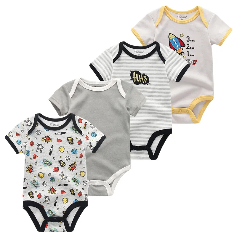 Kiddiezoom/ Одежда для новорожденных девочек 0-12 месяцев, комплекты одежды из 4 предметов, Roupas de малыш Bebe, Одежда для новорожденных малышей, хлопковые топы - Цвет: Clothing Sets4030
