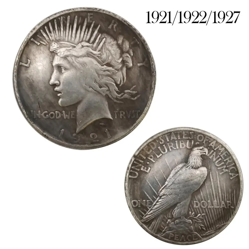 Памятная монета 1921 / 1922/1927 Новое поступление статуя свободы и мира серебряный