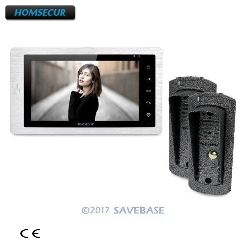 

HOMSECUR 7" Video Door Phone Intercom System+LCD Color Screen for House/Flat 2V1