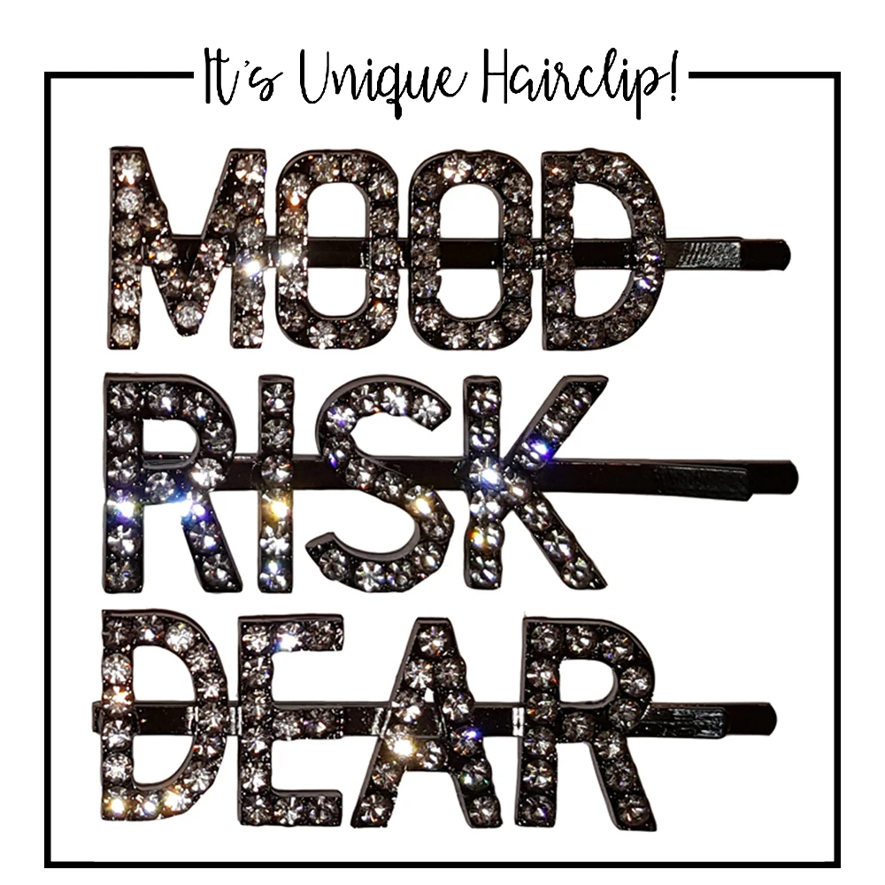 

Luxury Custom Word Hair Clip Blingbling Funny Letters Alphabet Hairpins Metal Alloy Party Straight Hair Side Accessories