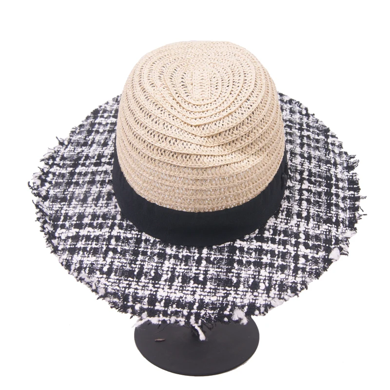 Happysunday summer straw panamas fedora hat for women female England