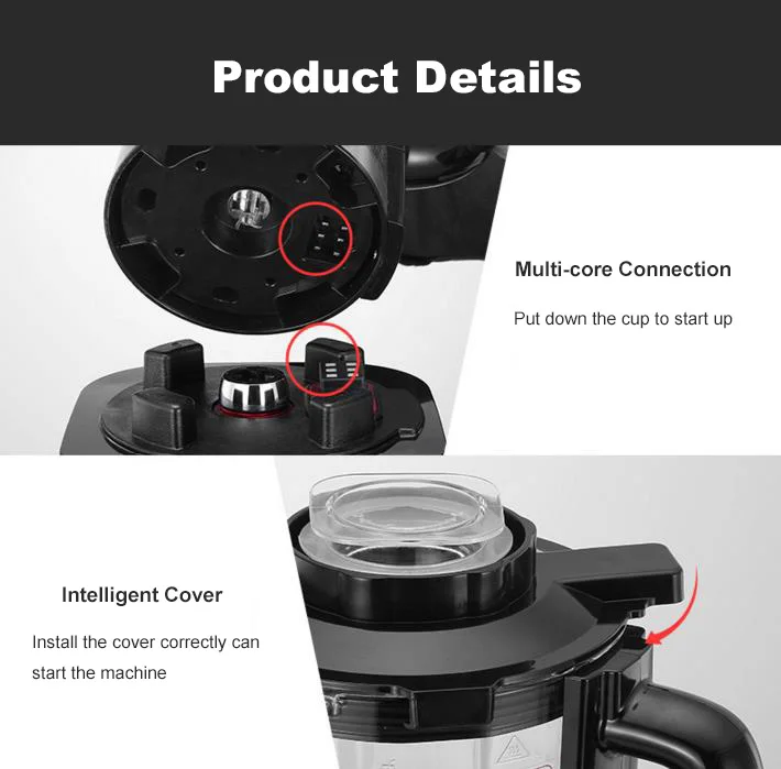 Automatic Blender Electric Household Smoothie Juice Maker Machine Heat Food Processor Multifunction Kitchen Mixer Appliance 818A