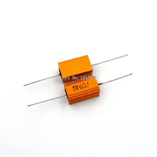 2PCS RX24 5W 6R 6RJ Power Metal Shell Aluminium Gold Resistor High Power Resistance Golden Heat Sink Resistor 5Watt 6 ohm