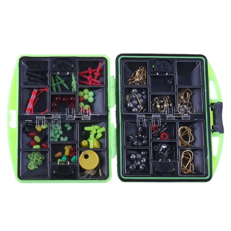 

100pcs Outdoor Fishing Tackle Set Fishing Float Hooks Lure Rods Fishing 24 kinds of Tools Accessories Kit Wholesale 2018 New