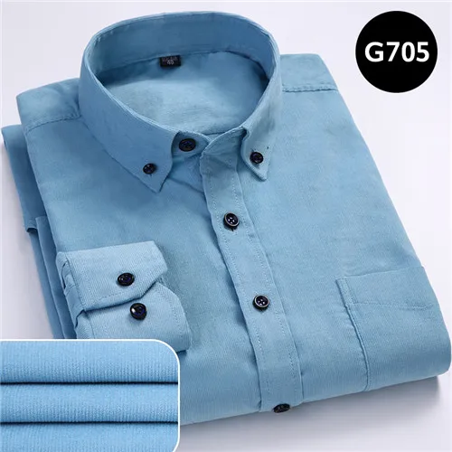 DAVYDAISY, Новое поступление, модная Вельветовая Мужская рубашка из хлопка с длинным рукавом, повседневные мужские рубашки для джентльменов, мужской бренд DS229 - Цвет: G705