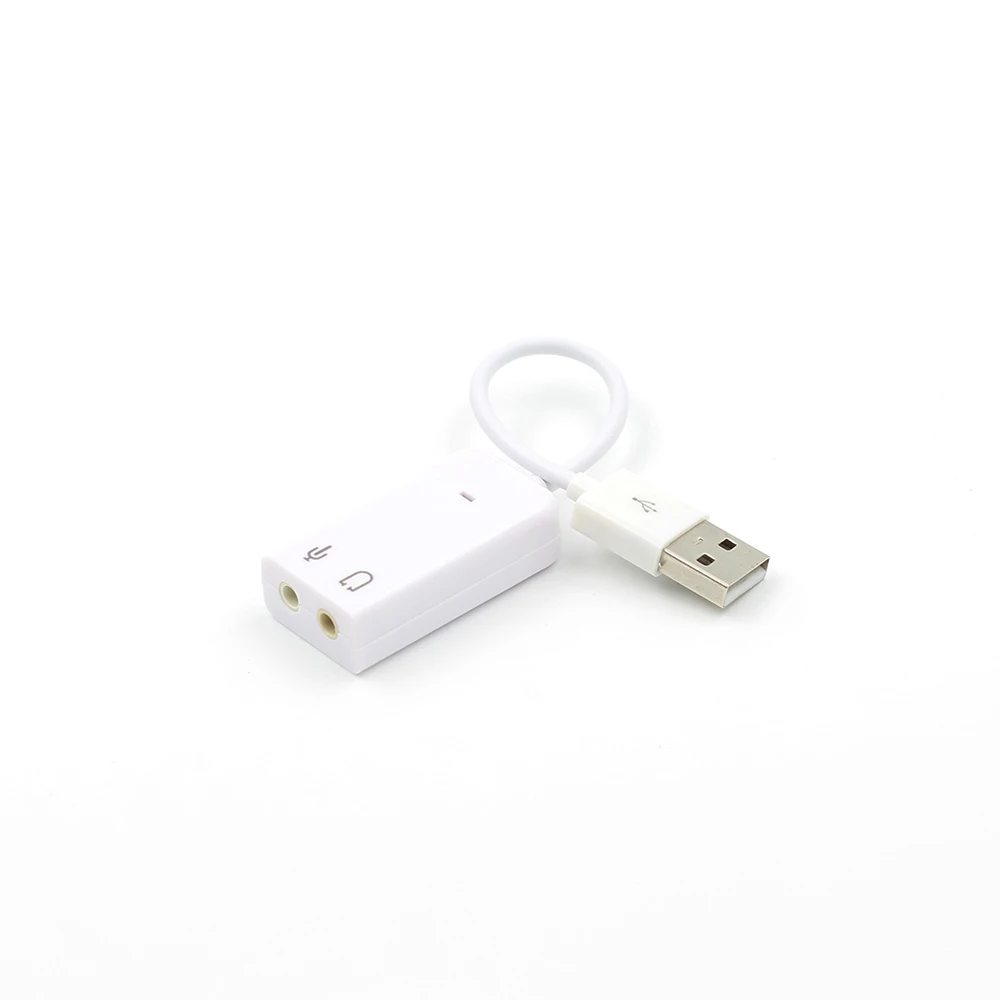 100 шт USB звуковая карта Виртуальная 7 1 3D Внешний аудио адаптер к разъему 3 5 мм