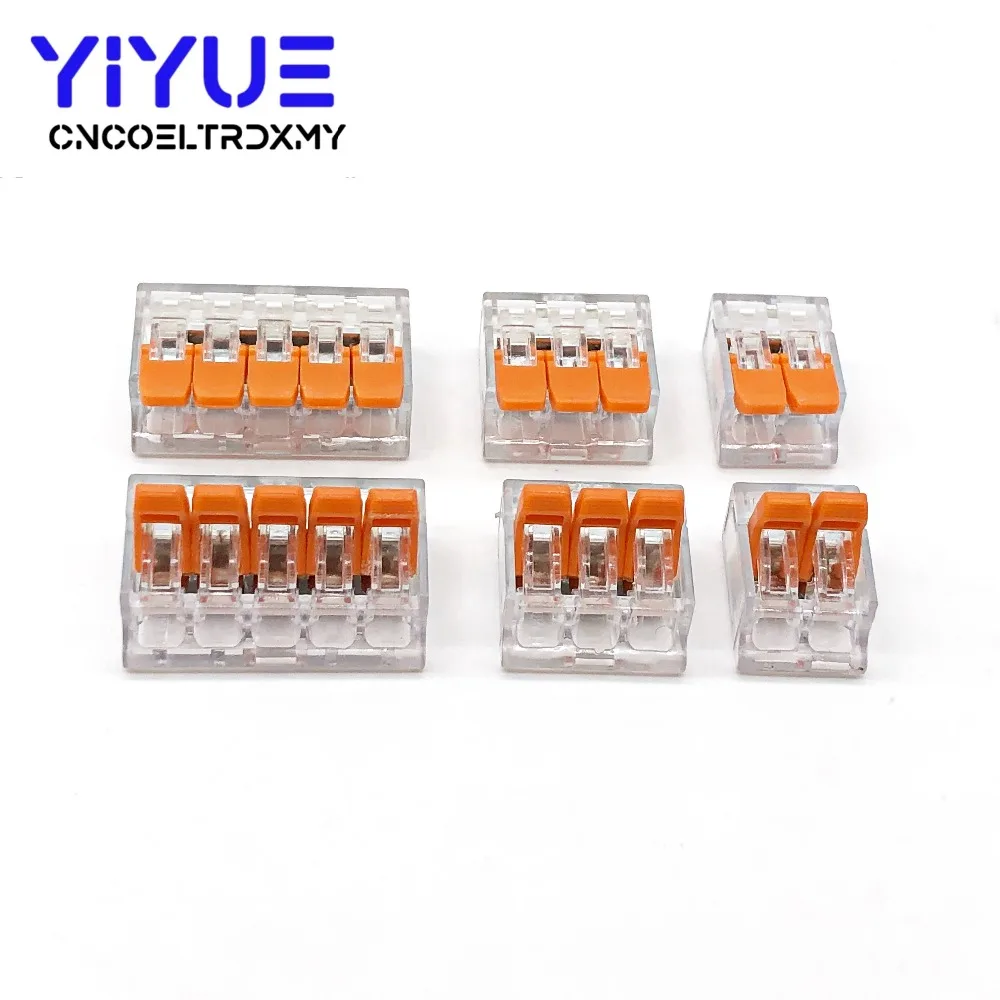 

10pcs/lot WAGO Type 221-412 221-413 221-415 Compact Splicing Connectors Quick Disconnect Wire Connectors Terminal Block