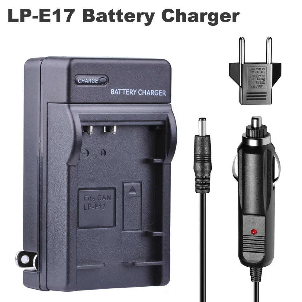 

LP-E17 Battery Car Charger LP E17 Bateria charger + EU Plug for Canon EOS Rebel T6i 750D T6s 760D M3 8000D Kiss X8i Camera